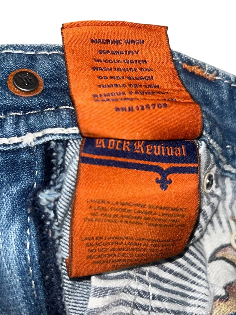Rock Revival Denim Distressed Women’s Shorts - Blue Jean Denim Size 28